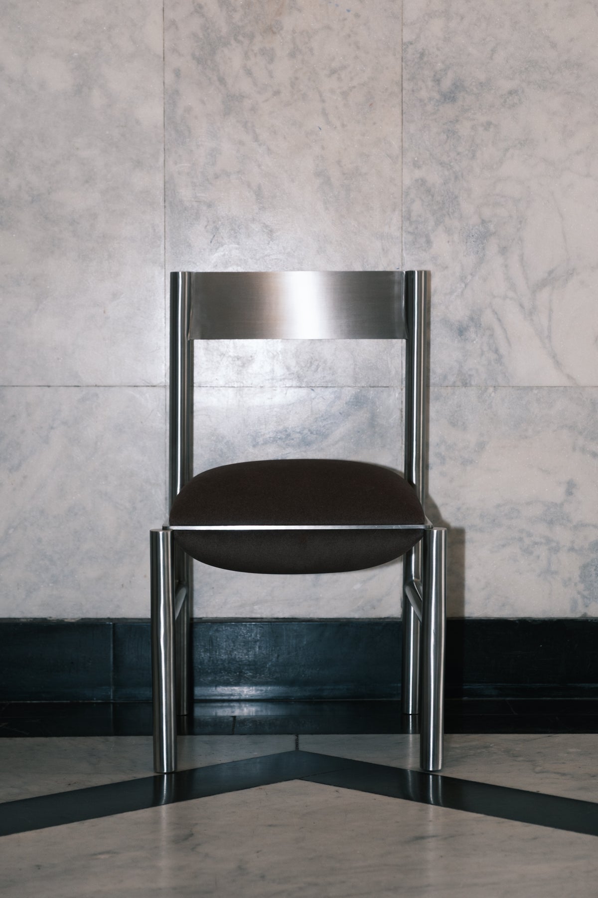 J O H N Chair | Stainless Steel + Upholstery