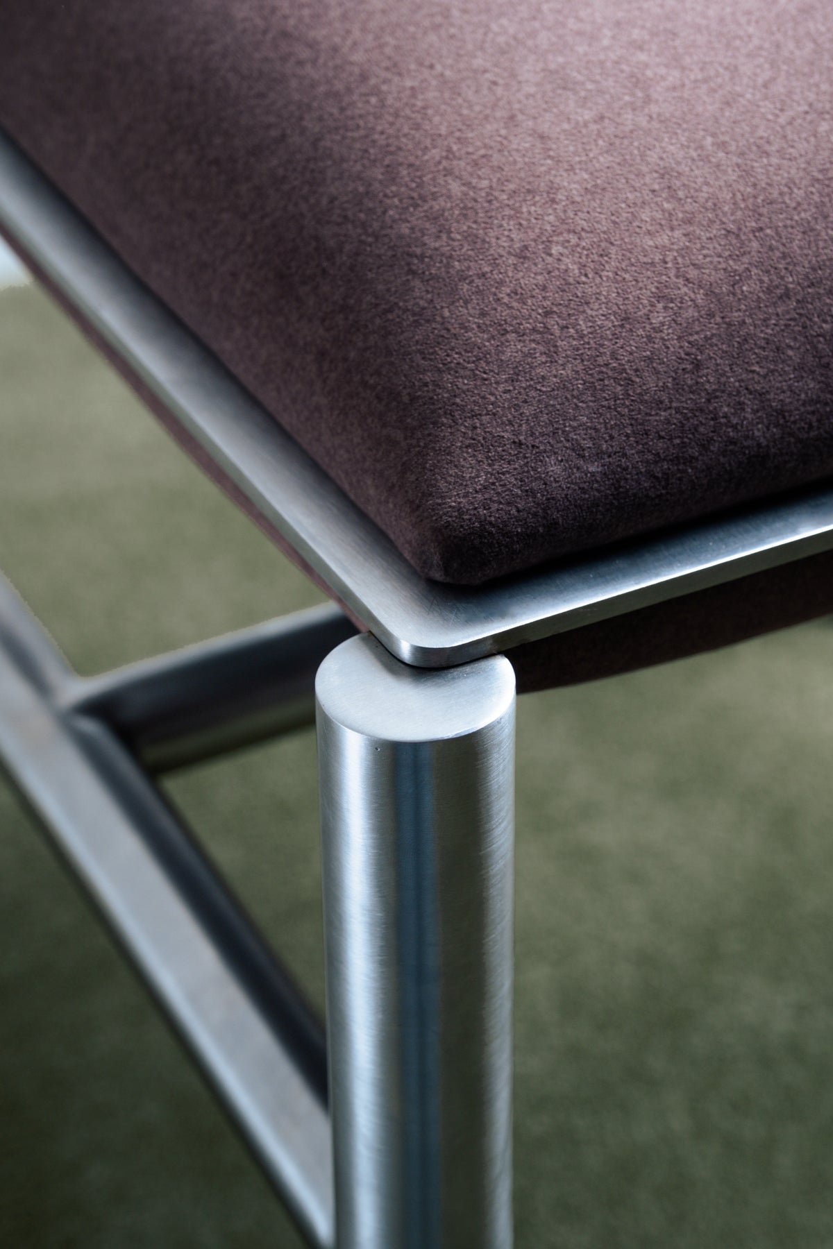 J O H N Stool | Stainless Steel + Upholstery