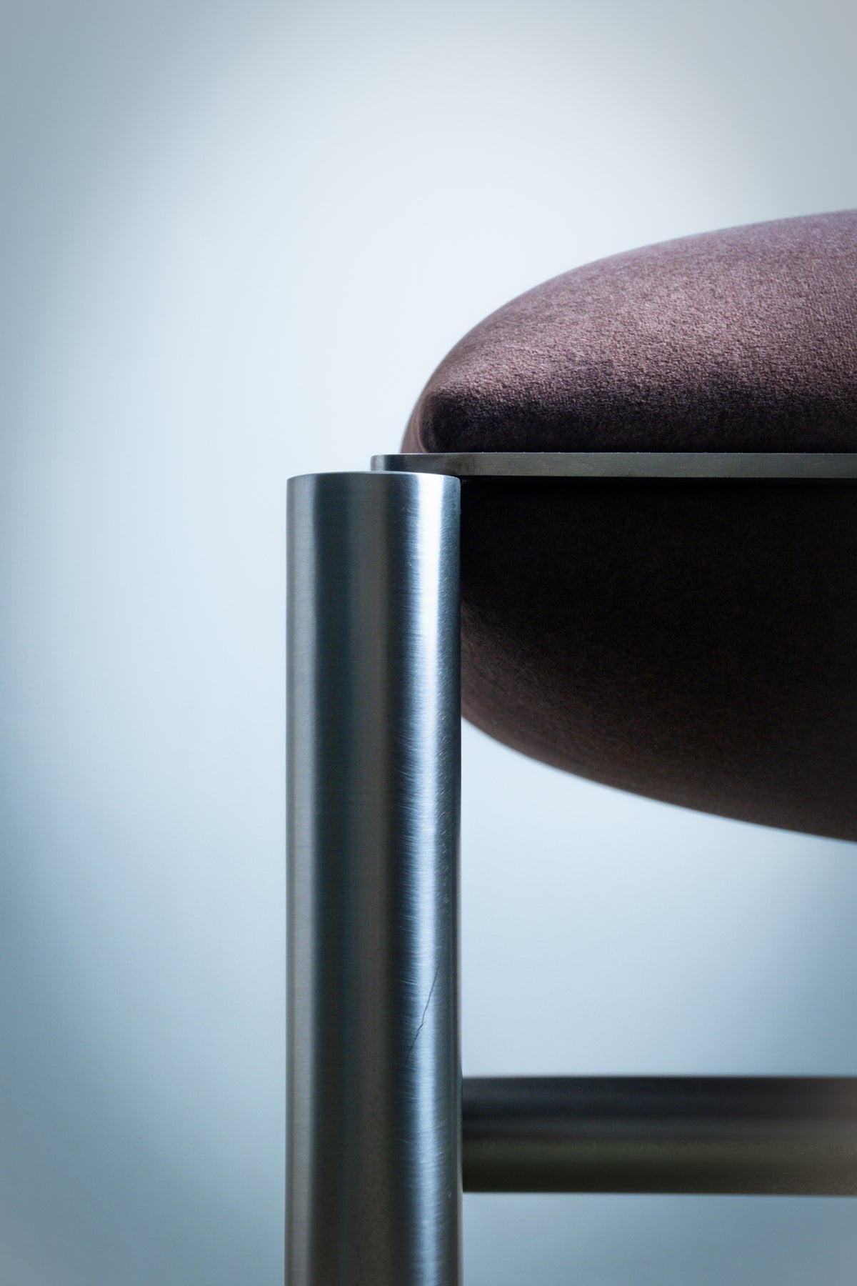 J O H N Stool | Stainless Steel + Upholstery