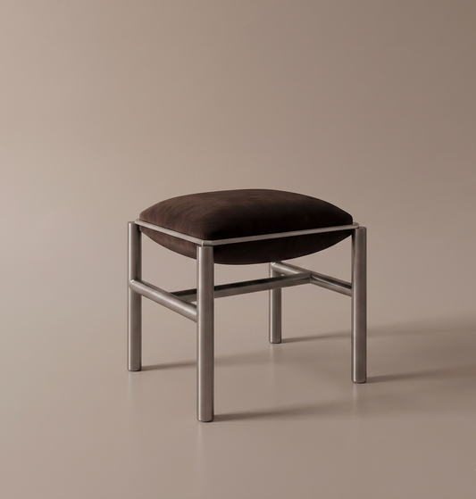 J O H N Stool | Stainless Steel + Upholstery