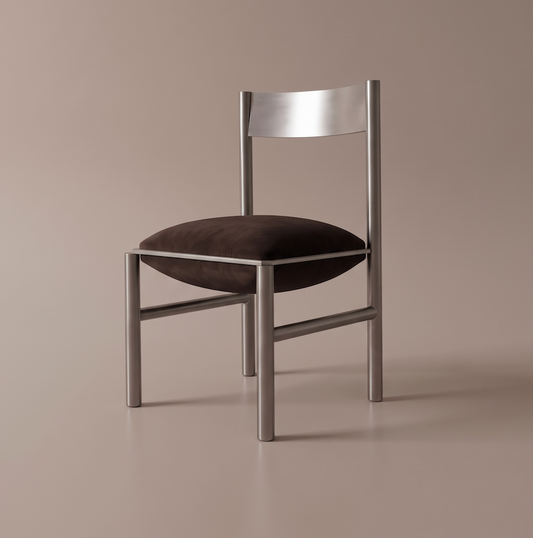 J O H N Chair | Stainless Steel + Upholstery